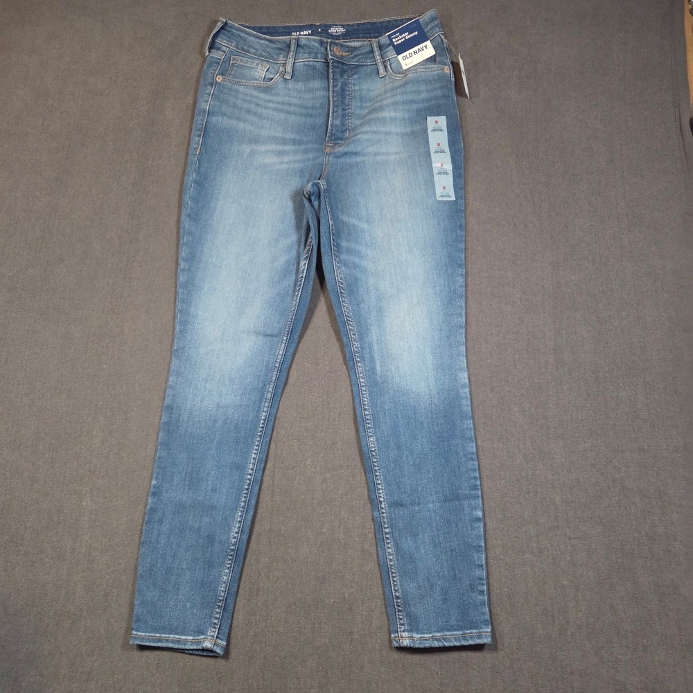 Old Navy Rockstar Super Skinny Jeans Womens 8 Short Blue High Rise Denim